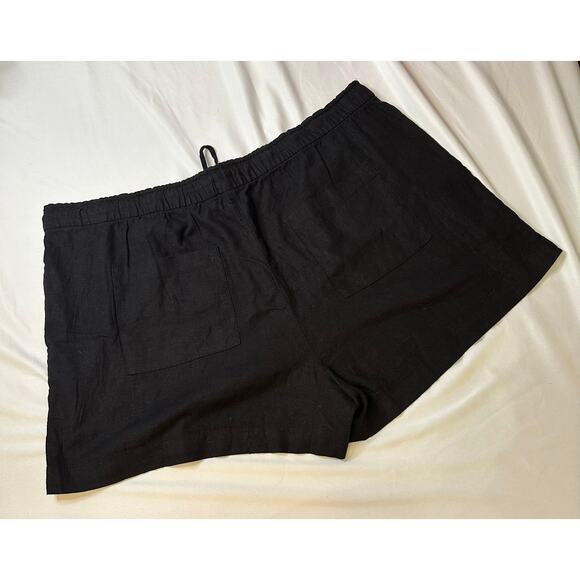 Gap Linen Blend Shorts Black Drawstring Shorts with Pockets Size XXL - Picture 4 of 7
